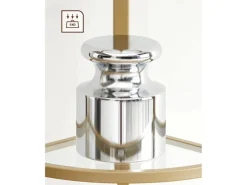 New Vasagle Eckregal 5 Ebenen Hartglas 28 cm x 28 cm x 158 cm Gold