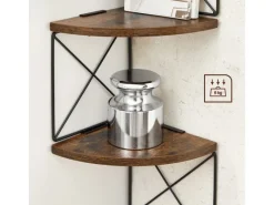 Küchenregale<Vasagle Eckregal 5 Ebenen Zickzack-Design 20 cm x 20 cm x 127,5 cm Braun-Schwarz