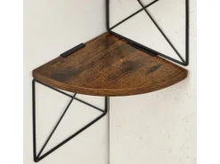Küchenregale<Vasagle Eckregal 5 Ebenen Zickzack-Design 20 cm x 20 cm x 127,5 cm Braun-Schwarz