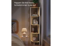 Outlet Vasagle Eckregal 5 Ebenen 31,9 cm x 31,9 cm x 156,4 cm Eichenbeige