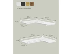 Küchenregale<Vasagle Eckregal 2er Set L-förmig 29 cm x 40 cm Weiß