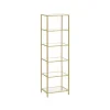 Vasagle Glasregal 6 Ablagen 30 cm x 40 cm x 177,3 cm Gold< Küchenregale