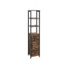 Vasagle Hochschrank 37 cm x 30 cm x 167 cm Braun-Schwarz< Küchenregale|Küchenschränke
