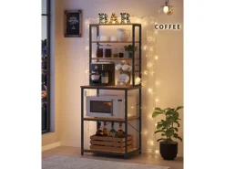 Best Vasagle Küchenregal 40 cm x 60 cm x 167 cm Braun-Schwarz