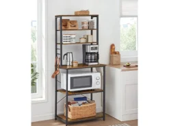 Best Vasagle Küchenregal 40 cm x 60 cm x 167 cm Braun-Schwarz