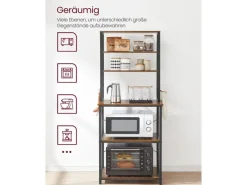 Best Vasagle Küchenregal 40 cm x 60 cm x 167 cm Braun-Schwarz