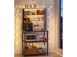 Küchenregale|Schneidebretter<Vasagle Küchenregal 6 Ebenen und 6 Haken 40 cm x 80 cm x 167 cm Braun-Schwarz
