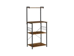 New Vasagle Küchenregal 3 Ebenen 40 cm x 60 cm x 127 cm Braun-Schwarz