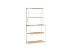 Vasagle Küchenregal Stahl 40 cm x 80 cm x 167 cm Eichefarben-Weiß< Küchenregale|Pfannen