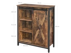 Vasagle Küchenschrank 70 cm x 30 cm x 80 cm Braun-Schwarz< Küchenregale|Kühlschränke