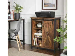 Vasagle Küchenschrank 70 cm x 30 cm x 80 cm Braun-Schwarz< Küchenregale|Kühlschränke