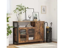 Clearance Vasagle Küchenschrank 3 Türen 33 cm x 110 cm x 75 cm Braun-Schwarz