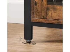 Clearance Vasagle Küchenschrank 3 Türen 33 cm x 110 cm x 75 cm Braun-Schwarz