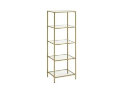 Küchenregale<Vasagle Standregal 5 Ablagen 30 cm x 40 cm x 124,5 cm Gold