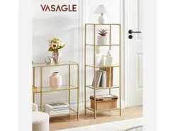 Küchenregale<Vasagle Standregal 5 Ablagen 30 cm x 40 cm x 124,5 cm Gold