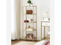 Küchenregale<Vasagle Standregal 5 Ablagen 30 cm x 40 cm x 124,5 cm Gold