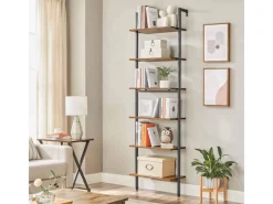 Küchenregale<Vasagle Standregal Industrie-Design 60 cm x 30 cm x 204,8 cm Braun-Schwarz