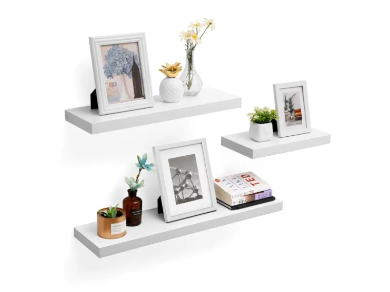 Vasagle Wandboard 40 cm x 20 cm x 3,8 cm Weiß< Küchenregale