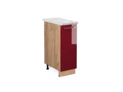 Sale Vicco Apothekerschrank Fame-Line Bordeaux Hochglanz/Goldkraft Eiche 30 cm AP Marmor Bordeaux-Glanz