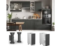 Vicco Apothekerschrank Fame-Line Weiß/Dunkelgrau 30 cm ohne Arbeitsplatte< Küchenschränke