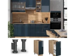 Sale Vicco Apothekerschrank Fame-Line Hochglanz/Goldkraft Eiche 30 cm ohne Arbeitsplatte Dunkelblau