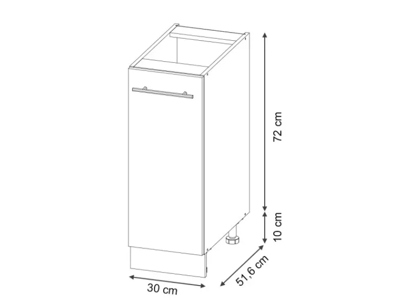 Vicco Apothekerschrank Fame-Line Goldkraft /Anthrazit 30 cm ohne Arbeitsplatte< Küchenschränke
