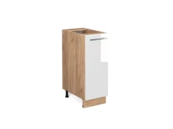 Einbauküchen<Vicco Apothekerschrank Fame-Line Hochglanz/Goldkraft Eiche 30 cm ohne Arbeitsplatte