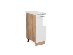 Küchenschränke<Vicco Apothekerschrank Fame-Line Hochglanz/Goldkraft Eiche 30 cm AP Marmor