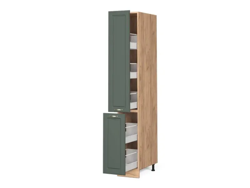 Küchenschränke<Vicco Apothekerschrank Fame-Line Grün-Gold Landhaus/Goldkraft Eiche 30 cm