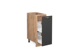 Küchenschränke<Vicco Apothekerschrank Fame-Line -Gold/Goldkraft Eiche 30 cm ohne Arbeitsplatte