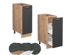 Küchenschränke<Vicco Apothekerschrank Fame-Line -Gold/Goldkraft Eiche 30 cm ohne Arbeitsplatte