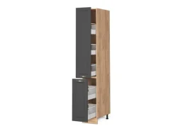 Küchenschränke<Vicco Apothekerschrank Fame-Line -Gold/Goldkraft Eiche 30 cm