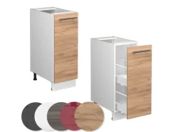 Einbauküchen<Vicco Apothekerschrank Fame-Line Goldkraft /Weiß 30 cm ohne Arbeitsplatte