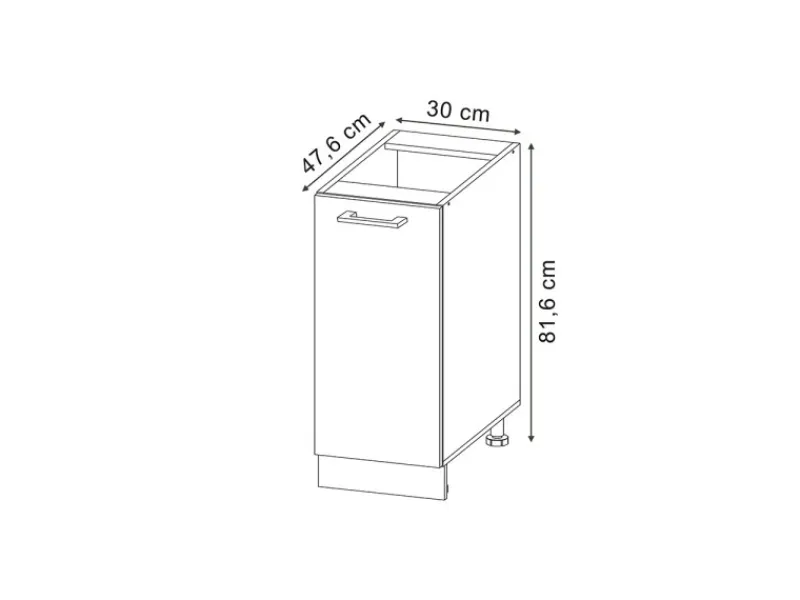 Küchenschränke<Vicco Apothekerschrank R-Line Goldkraft /Anthrazit 30 cm ohne Arbeitsplatte