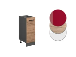 Küchenschränke<Vicco Apothekerschrank R-Line Goldkraft /Anthrazit 30 cm ohne Arbeitsplatte