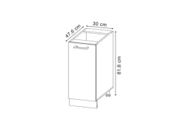 Vicco Apothekerschrank R-Line Artisan-Eiche/Anthrazit 30 cm ohne Arbeitsplatte< Küchenschränke