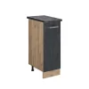 Küchenschränke<Vicco Apothekerschrank R-Line Medizinschrank für die Küche Schwarz Beton 30 cm AP Anthrazit mit Goldkraft Eiche Korpus
