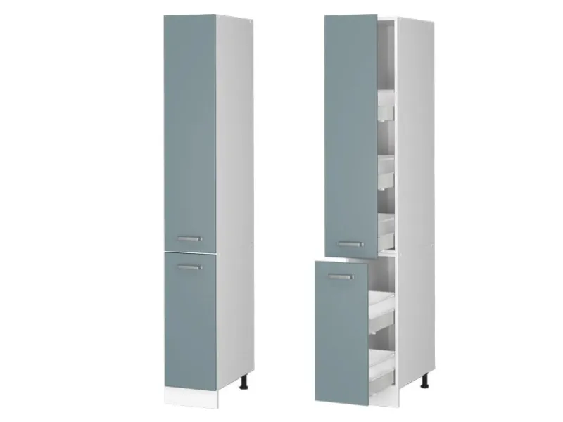 Vicco Apothekerschrank R-Line Medizinschrank für die Küche Blau-Grau/Weiß 30 cm< Küchenschränke