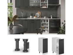 Clearance Vicco Apothekerschrank R-Line Anthrazit Landhaus/Weiß 30 cm ohne Arbeitsplatte Anthrazitgrau