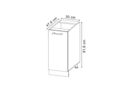 Hot Vicco Apothekerschrank R-Line Hochglanz/Anthrazit 30 cm AP Eiche Weiß