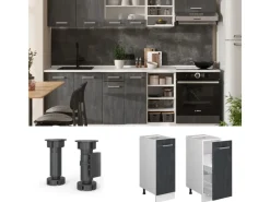 Outlet Vicco Apothekerschrank R-Line Medizinschrank für die Küche Schwarz Beton 30 cm ohne Arbeitsplatte Beton Anthrazit