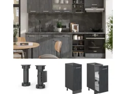 Sale Vicco Apothekerschrank R-Line Medizinschrank für die Küche Schwarz Beton 30 cm AP Anthrazit mit Anthrazit Korpus