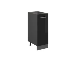 Vicco Apothekerschrank R-Line Schwarz Hochglanz/Anthrazit 30 cm ohne Arbeitsplatte Schwarz Glänzend