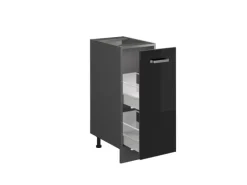Küchenschränke<Vicco Apothekerschrank R-Line Schwarz Hochglanz/Anthrazit 30 cm AP Anthrazit