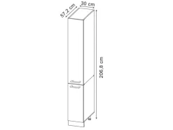 New Vicco Apothekerschrank R-Line Medizinschrank für die Küche Schwarz Hochglanz/Anthrazit 30 cm Schwarz Glänzend