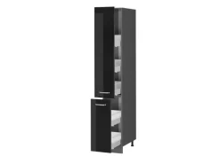 New Vicco Apothekerschrank R-Line Medizinschrank für die Küche Schwarz Hochglanz/Anthrazit 30 cm Schwarz Glänzend