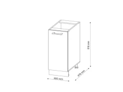 Vicco Apothekerschrank R-Line Hochglanz/Weiß 30 cm ohne Arbeitsplatte< Küchenschränke