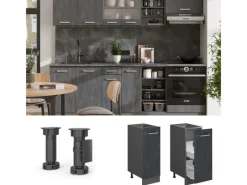 Best Vicco Apothekeschrank R-Line Medizinschrank für die Küche Schwarz Beton 30 cm ohne Arbeitsplatte Beton Anthrazit