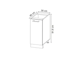 Best Vicco Apothekeschrank R-Line Medizinschrank für die Küche Schwarz Beton 30 cm ohne Arbeitsplatte Beton Anthrazit