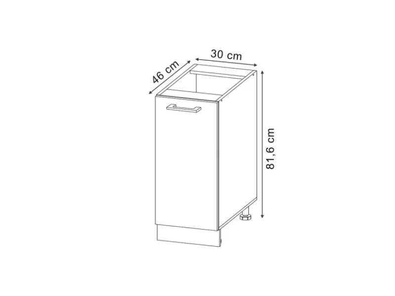 Best Vicco Apothekeschrank R-Line Medizinschrank für die Küche Schwarz Beton 30 cm ohne Arbeitsplatte Beton Anthrazit
